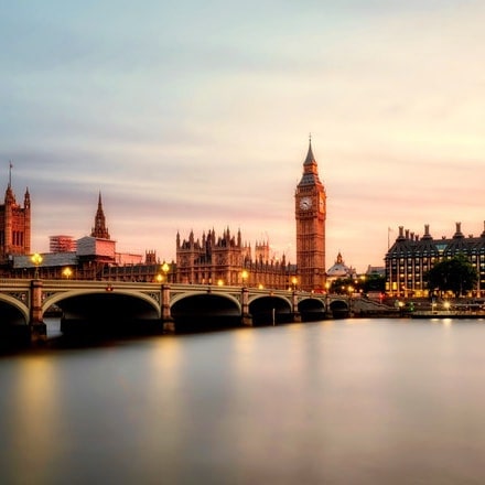 A picture of London with ATMs and cash points near by